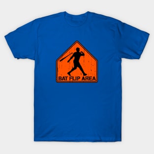 Funny Baseball Hitting Home Run Dinger Bat Flip Area T-Shirt